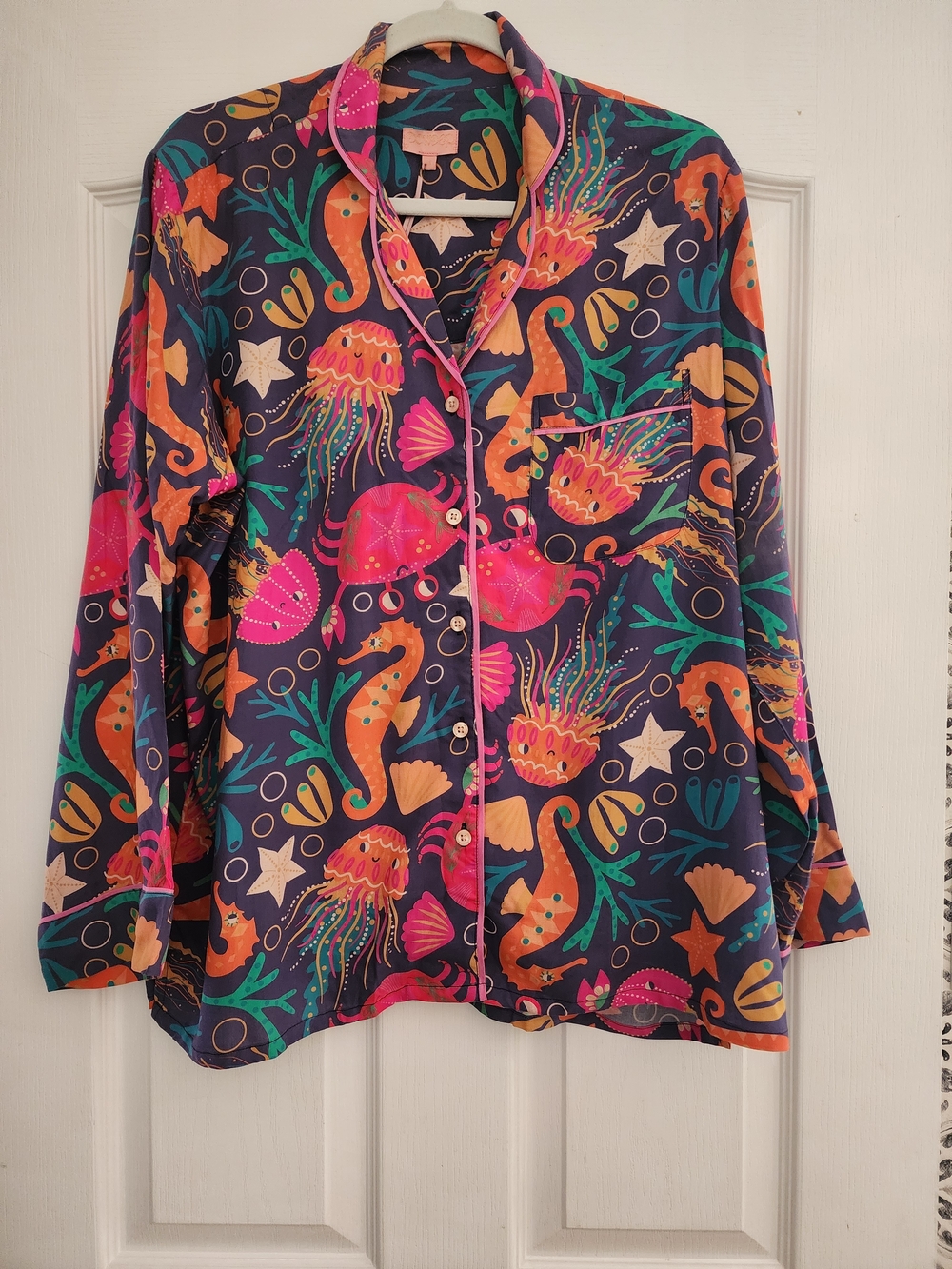 Powder Brand-Limited Edition Sea Life Pajama Set - Vibrant Navy,Pink,Orange NWT - Picture 6 of 10